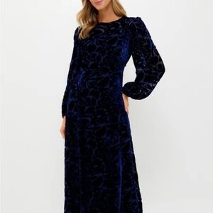 Luxurious Midnight Blue Velvet Dress